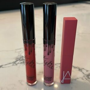 NARS (lipstick) & Kylie (Matte Liquid Lipstick) (LOT of 3)